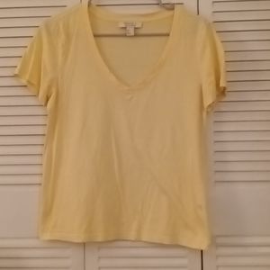 Ladies top, Forever 21, yellow,v-neck, 100% cotton
